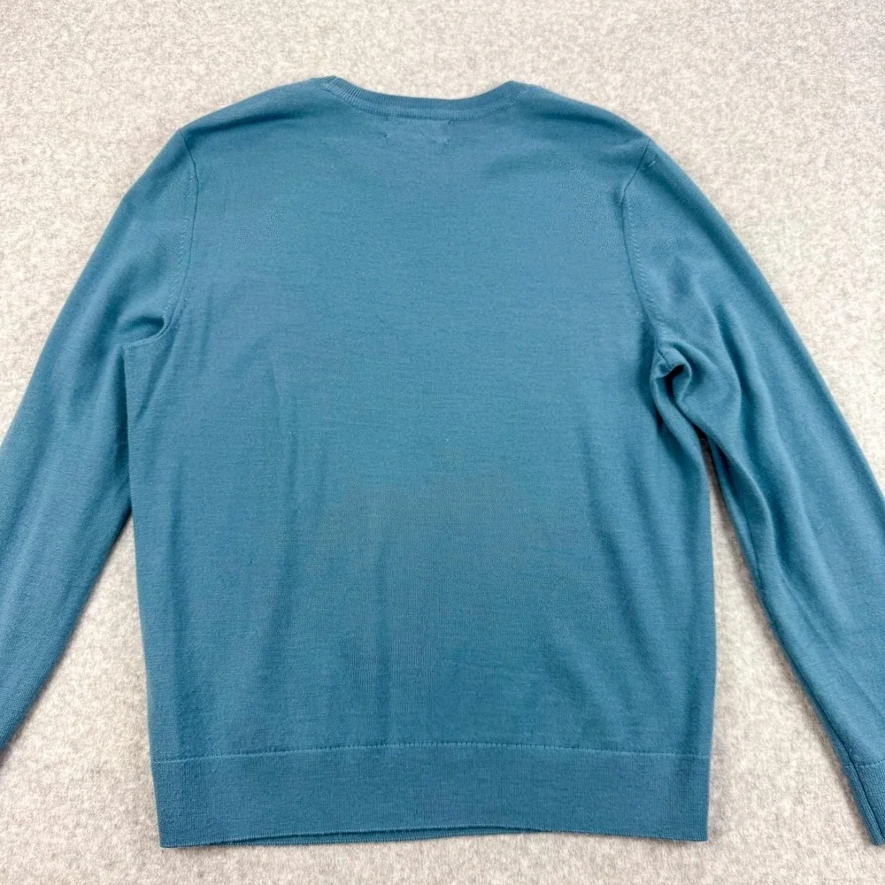 Banana Republic Sweater Mens Medium Blue Italian Baruffa Merino Wool Preppy Work
